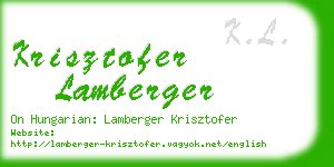 krisztofer lamberger business card